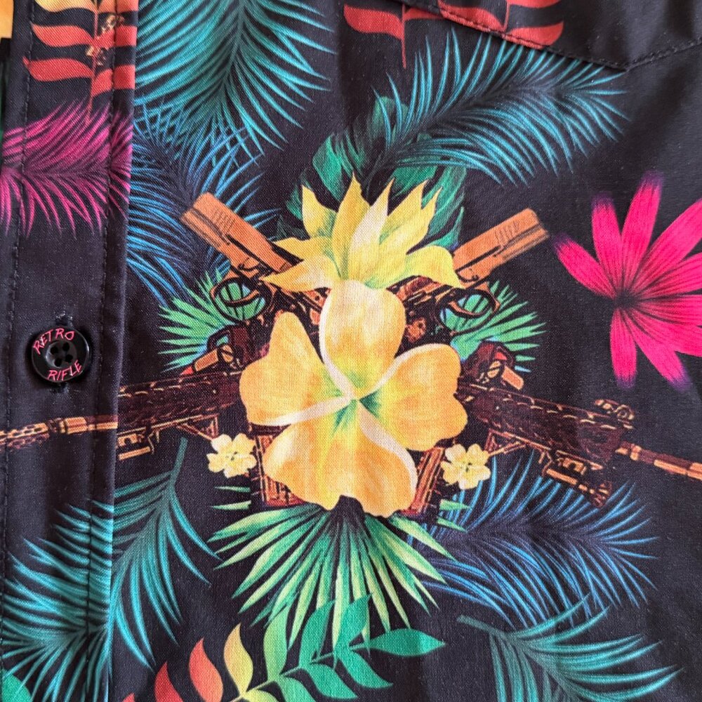 Retro Rifle Tropics Green/Yellow Button Down - Picture 2 of 4